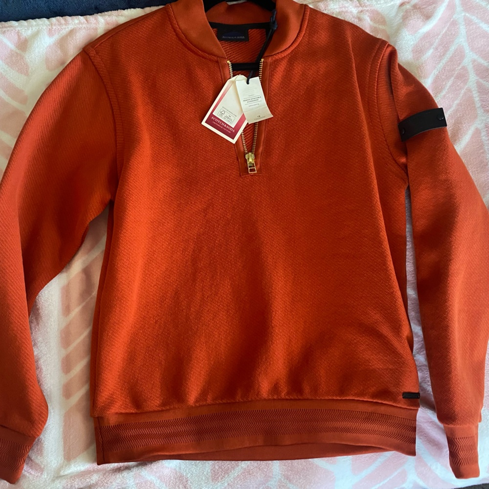 Scotch and Coke Amsterdam Couture Orange sweater jumper pullover zip up